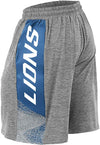 Zubaz NFL Football Mens Detroit Lions Gray Space Dye Shorts