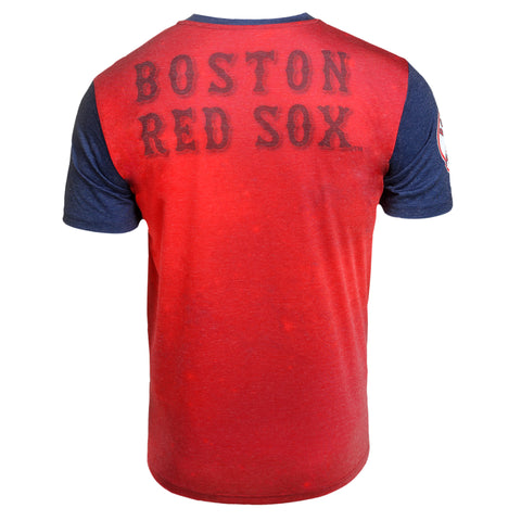 KLEW MLB Men's Boston Red Sox Big Graphics Pocket Logo Tee T-shirt, Red