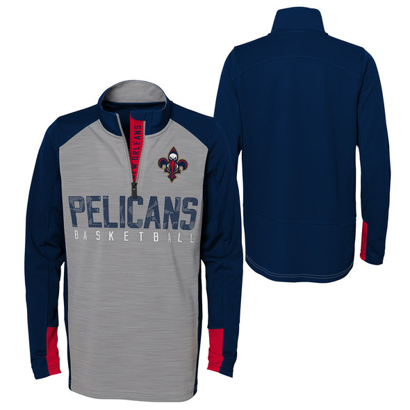 Outerstuff NBA Youth Boys New Orleans Pelicans "Shooter" 1/4 Zip Sweater