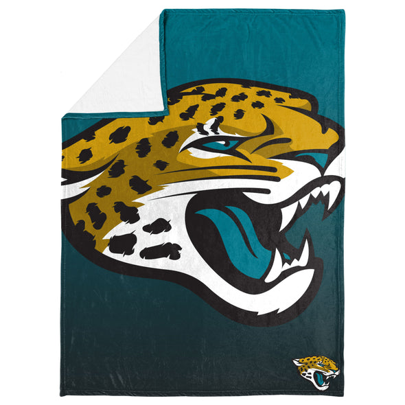 FOCO NFL Jacksonville Jaguars Gradient Micro Raschel Throw Blanket, 50 x 60