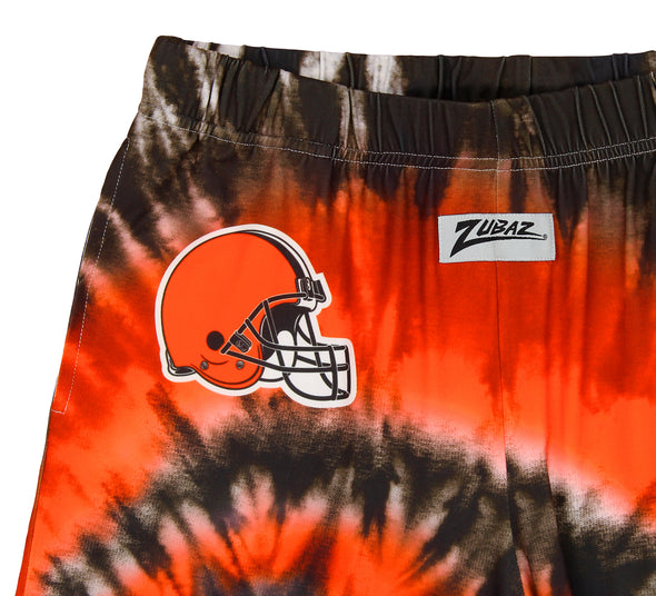 Zubaz Cleveland Browns NFL Men's Tie Dye Team Colors Lounge Pants, Orange