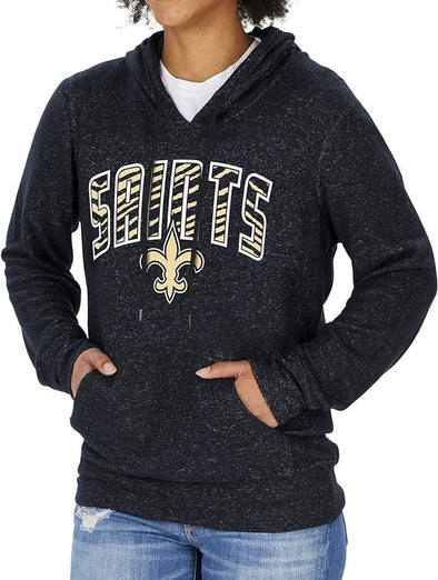 Zubaz NFL Women's New Orleans Saints Marled Soft Hoodie