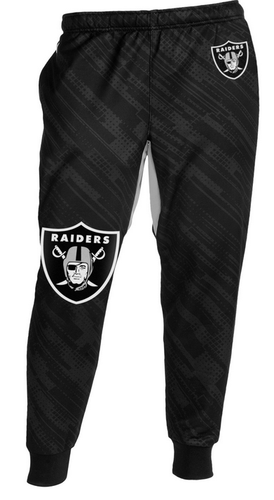 KLEW NFL Men's Oakland Raiders Cuffed Jogger Pants, Black