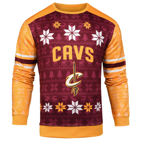 Forever Collectibles NBA Men's Cleveland Cavaliers Printed Ugly Sweater