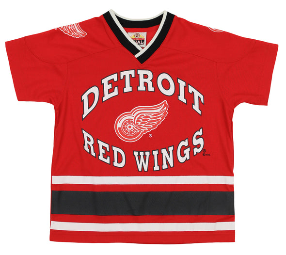 Detroit Red Wings NHL Boys Youth Short Sleeve V-Neck Knit Shirt, Red