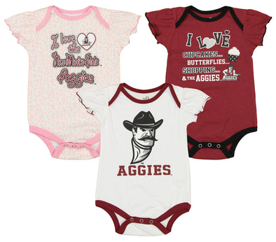 Outerstuff NCAA Infant Girls New Mexico State Aggies Three Piece Creeper Set