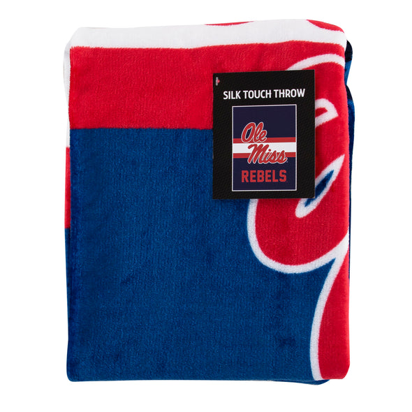 Northwest NCAAA Mississippi Rebels Singular Silk Touch Throw Blanket, 45"x60"