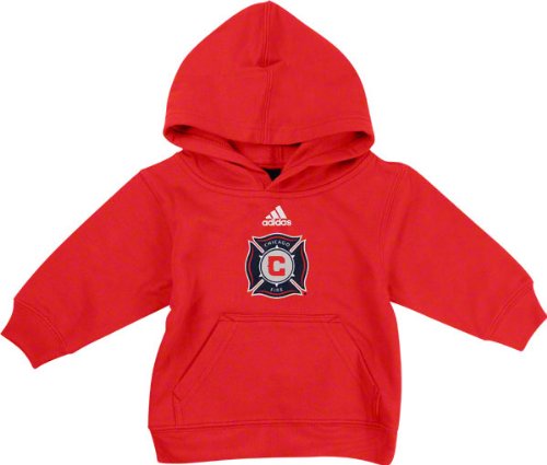 Adidas MLS Soccer Toddler Chicago Fire Logo Hoodie Hooded Sweatshirt, Red