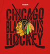 Reebok NHL Youth Chicago Blackhawks Short Sleeve Cross Sticks Tee, Red
