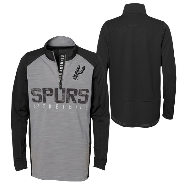 Outerstuff NBA Youth Boys San Antonio Spurs "Shooter" 1/4 Zip Sweater