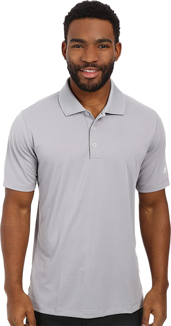 adidas Golf Men's Solid Polo Jersey, Mid Grey