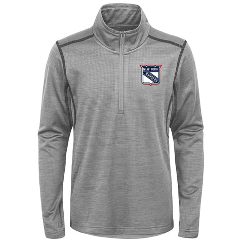Outerstuff New York Rangers NHL Kids (4-7) Back to The Arena 1/4 Zip Pullover, Grey