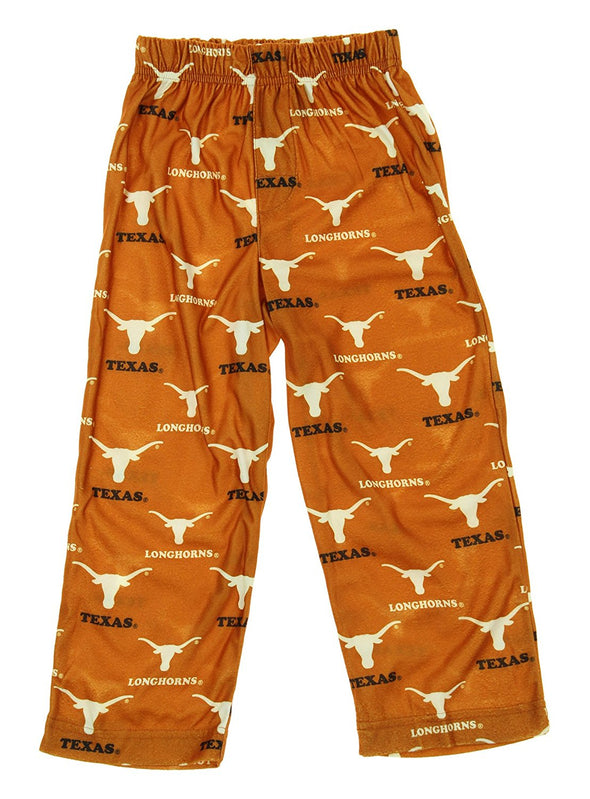 NCAA Kids Texas Longhorns All-Over Printed Pajama Pants, Orange