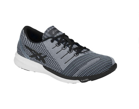 ASICS Men's Performance fuzeX Knit Running Shoe, Carbon/Black/White