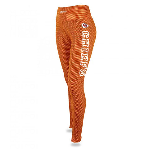 Zubaz NFL Women's Kansas City Chiefs Printed Faux Mesh Leggings