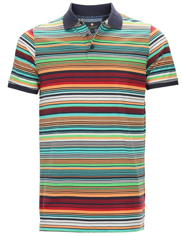 Argyle Culture Men's Striped Jersey Polo, Color Variation
