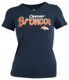 Outerstuff NFL Youth Girls Denver Broncos Girls Sparkle Logo T-Shirt