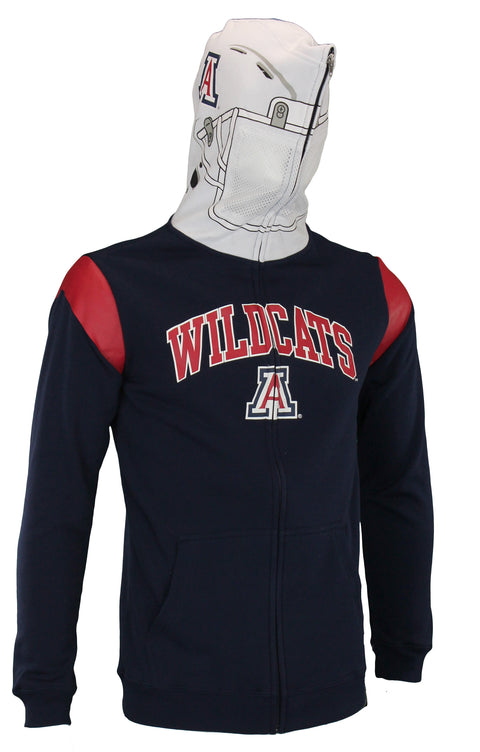 NCAA Youth Arizona Wildcats Full Zip Helmet Masked Hoodie, Navy