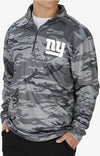 Zubaz New York Giants NFL Men's Grey Tonal Camo 1/4 Zip Pullover