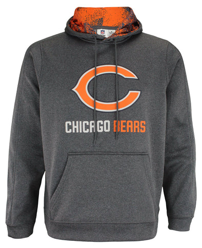 Zubaz NFL Chicago Bears Men's Heather Grey  Fleece Hoodie