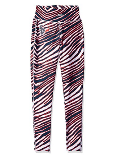 Zubaz NFL Women's Houston Texans Zebra Print Legging Bottoms