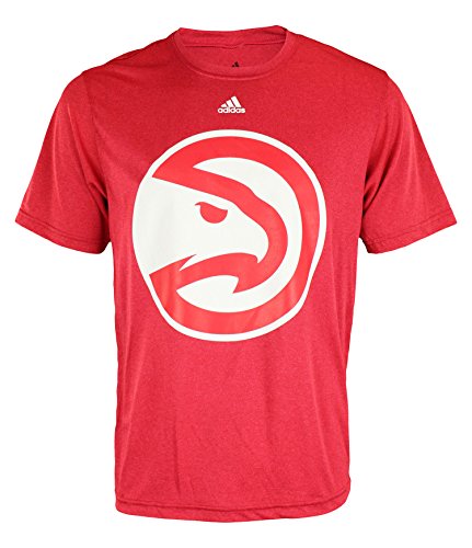 Adidas NBA Mens Atlanta Hawks Ultra Lightweight Athletic Rush Graphic Tee, Red