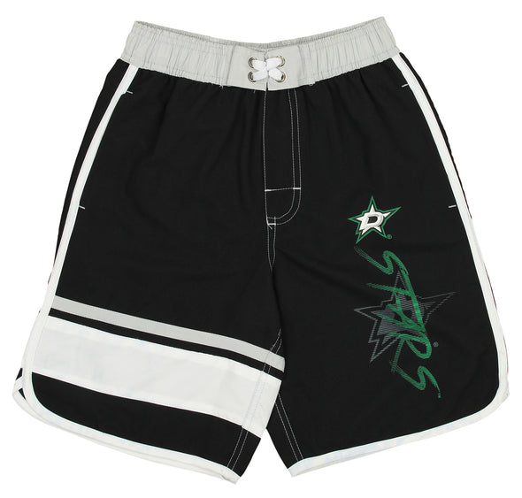 Outerstuff NHL Youth (8-20) Dallas Stars Swim Shorts, Black