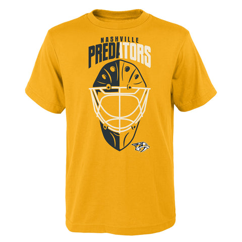 Outerstuff Nashville Predators NHL Youth Boys (4-20) Mask Made Short Sleeve Tee, Gold