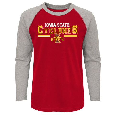 Outerstuff NCAA Youth 8-20 Iowa State Cyclones Varsity Block Raglan Tee