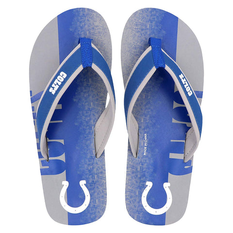 FOCO NFL Men's Indinapolis Colts Contour Fade Wordmark Thong Sandals