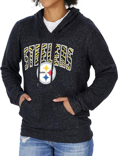 Zubaz NFL Women's Pittsburgh Steelers Marled Soft Hoodie