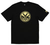 Adidas New York Knicks NBA Men's Short Sleeve Tee,  Black/Gold