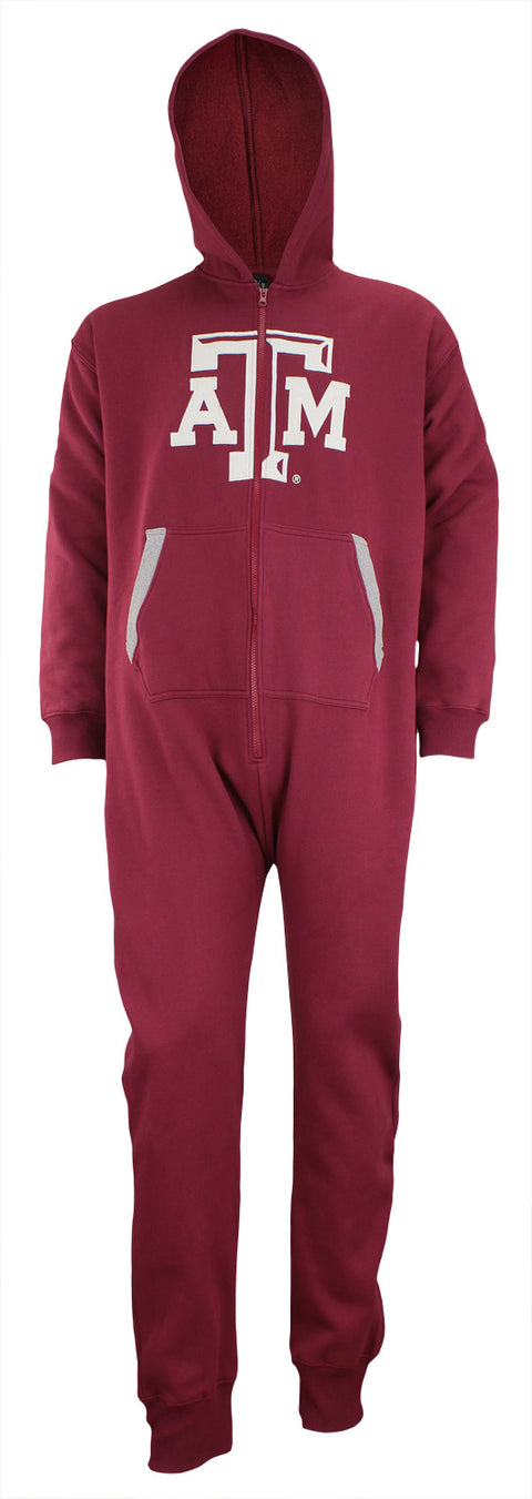 KLEW NCAA Unisex Texas A&M Aggies One Piece Jumpsuit, Maroon