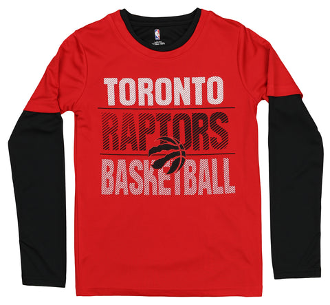 Outerstuff NBA Youth (8-20) Toronto Raptors Performance Long and Short Sleeve T-Shirt Combo