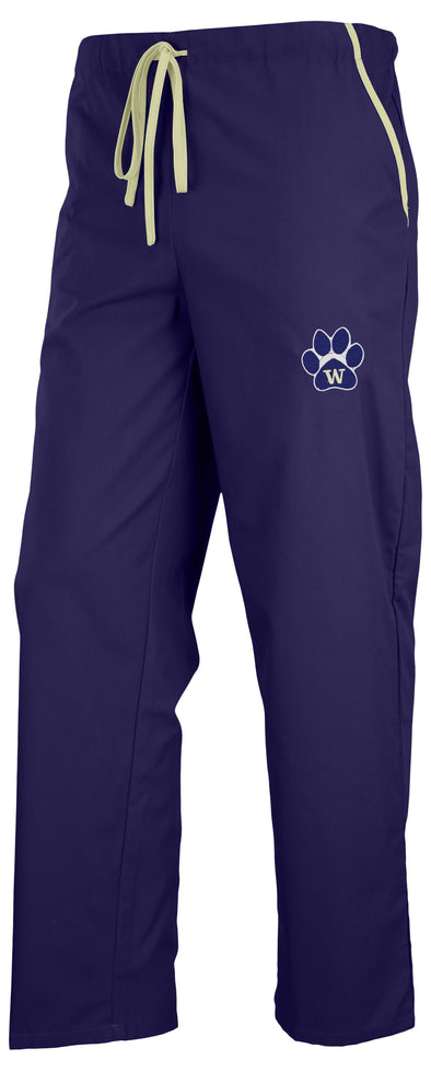Fabrique Innovations NCAA Unisex Washington Huskies Team Logo Scrub Pants