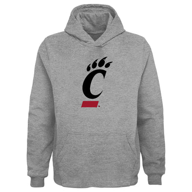 Outerstuff NCAA Youth Boys Cincinnati Bearcats Primary Logo Fan Fleece Hoodie, Grey