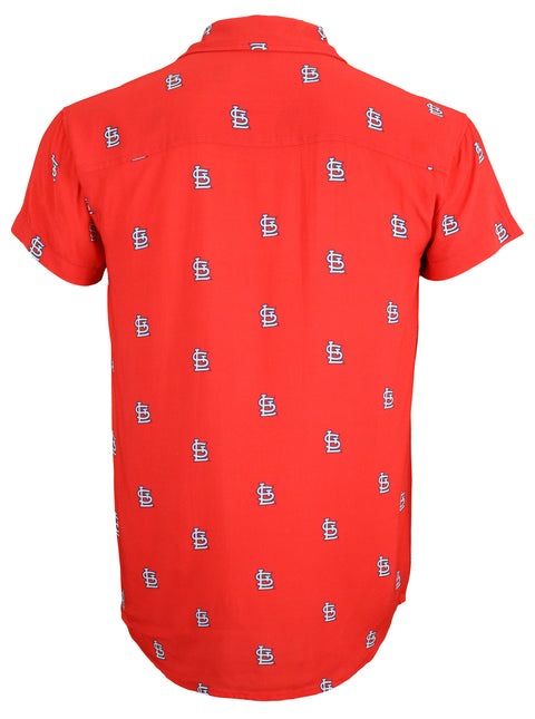 FOCO MLB Women's St. Louis Cardinals Repeat Mini Print Button Up Shirt