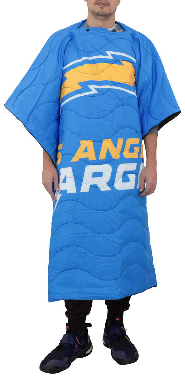 FOCO NFL Los Angeles Chargers Exclusive Outdoor Wearable Big Logo Blanket, 50" x 60"
