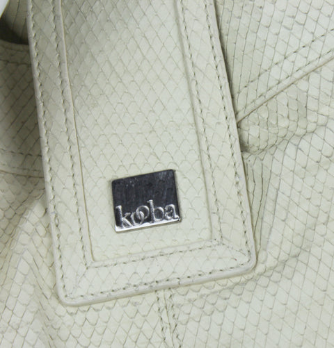 Kooba Natasha Convertible Leather Tote Shoulder Bag Purse - Ivory