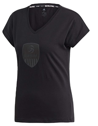 Adidas Women's USA Volleyball Tee Shirt, Black