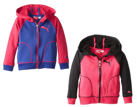 Puma Kids / Youth Girls Active Core Raglan Zip Hoodie - Purple Pink & Black