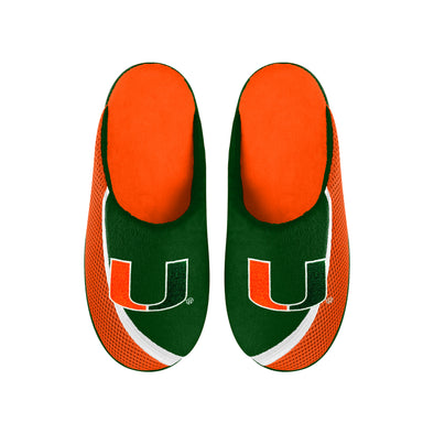 FOCO NCAA Men's Miami Hurricanes 2022 Big Logo Color Edge Slippers