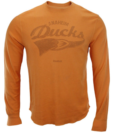 Reebok NHL Men's Anaheim Ducks Long Sleeve Whiplash Thermal Shirt, Orange