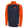 Outerstuff NFL Men's  Denver Broncos Performance 1/4 Zip Pullover Fleece Top, O-Line Size L