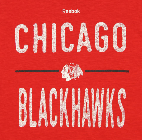 Reebok NHL Boys Youth Chicago Blackhawks Descendant Slub Tee, Red