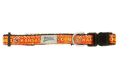 Zubaz X Pets First NFL Kansas City Chiefs Team Adjustable Dog Collar