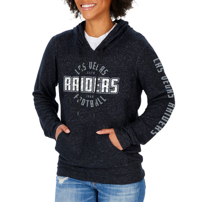 Zubaz NFL Women's Las Vegas Raiders Marled Soft Pullover Hoodie