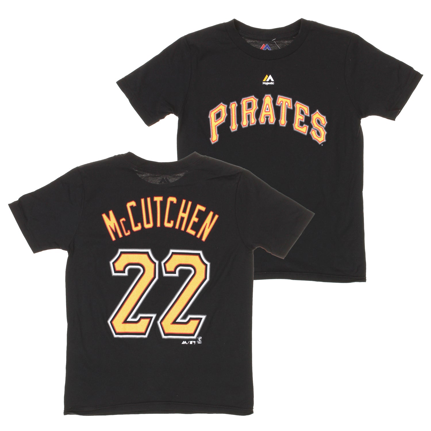 Majestic MLB Youth Pittsburgh Pirates Andrew McCutchen #22 Player Tee, Black - Large (14-16)