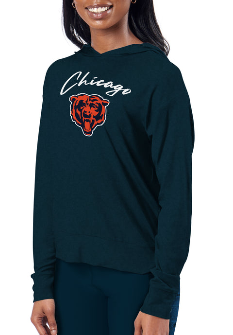 Certo By Northwest NFL Women's Chicago Bears Session Hooded Sweatshirt, Navy