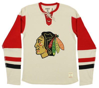 CCM NHL Men's Chicago Blackhawks Crew Jersey Sweatshirt, Cream